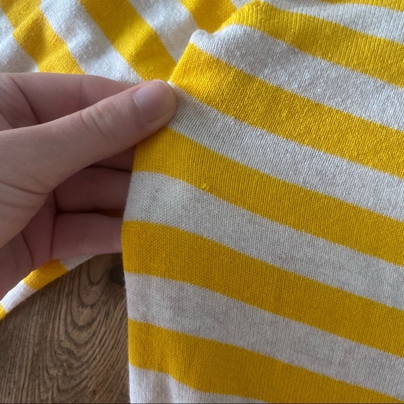 H&M button up yellow striped cardigan - Picture 8 of 9